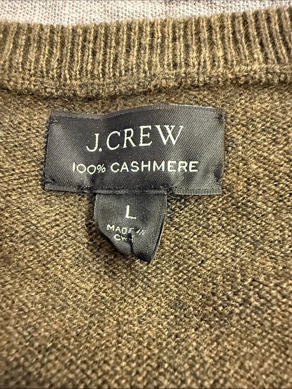 J. Crew Men's Olive Green Crewneck Sweater